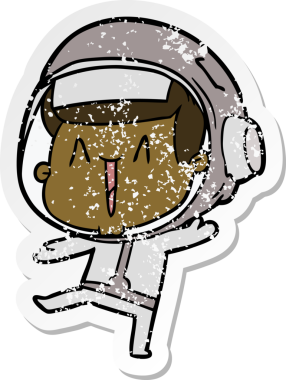 Bir insan tarafından çizilen dans eden astronotun sıkıntılı çıkartması.