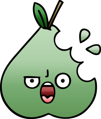 Bir insan tarafından çizilmiş yeşil armut renginde bir çizgi film.