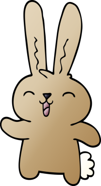 Bir insan tarafından çizilmiş neşeli tavşan.