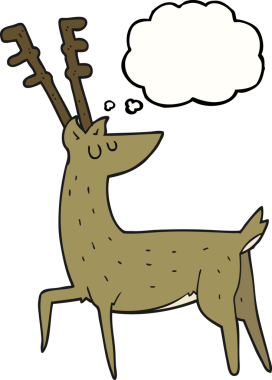 Bir insan tarafından çizilmiş serbest çizim balon karikatür geyiği.