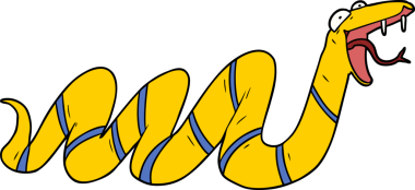 Bir insan tarafından çizilmiş sürünen bir yılan.