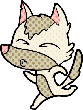 Bir insan tarafından çizilmiş bir kurt çizgi filmi.