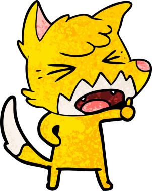 Bir insan tarafından çizilmiş tilki çizgi film karakteri