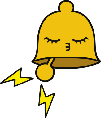 Bir insan tarafından çizilmiş sevimli bir zil karikatürü.