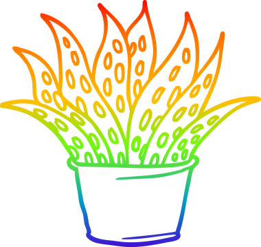 gökkuşağı gradyan çizgi çizimi bir insan tarafından çizilmiş bir karikatür ev bitkisi