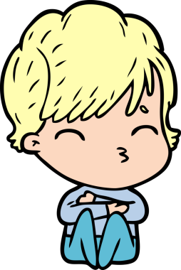 Bir insan tarafından çizilmiş bir çizgi film kadını.