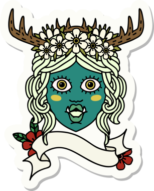 Bir insan tarafından çizilmiş bir ork Druid karakterinin çıkartması