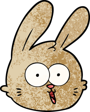 Bir insan tarafından çizilmiş tavşan yüzü.