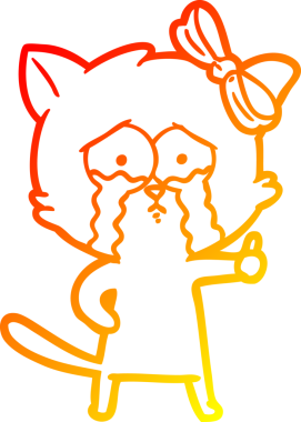 Bir insan tarafından çizilmiş çizgi film kedisinin sıcak çizgi çizimi