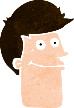 Bir insan tarafından çizilmiş gülümseyen adam.