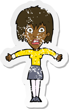 Bir insan tarafından çizilmiş bir karikatürün gerilimli çıkartması.