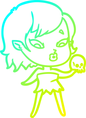 Soğuk gradyan çizgisi, bir insan tarafından çizilmiş şirin bir vampir kız çizgi filmi.