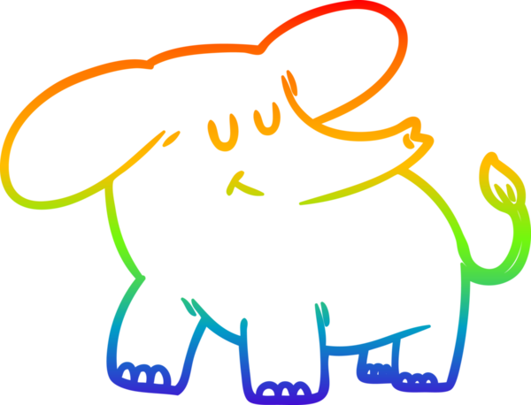 gökkuşağı gradyanı bir insan tarafından çizilmiş bir fil çizimi