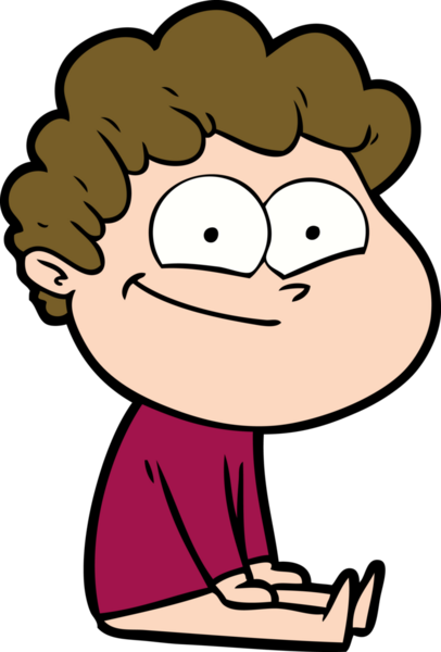 Bir insan tarafından çizilmiş mutlu bir adam.