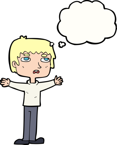 Bir insan tarafından çizilmiş düşünce baloncuğu olan sinirli bir adam.