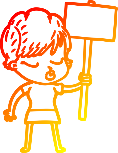 Bir insan tarafından çizilmiş gözleri olan çizgi film kadını çizimi.