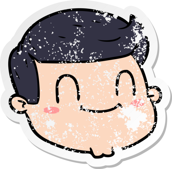 Bir insan tarafından çizilmiş karikatür erkek yüzü.