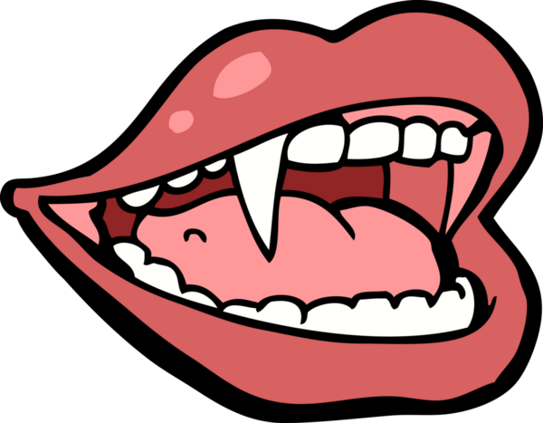 Bir insan tarafından çizilmiş vampir ağzı.