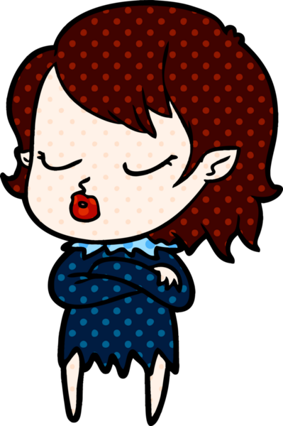 Bir insan tarafından çizilmiş şirin vampir kız çizgi filmi.