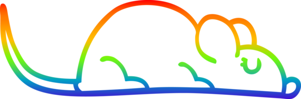 Gökkuşağı gradyan çizgi çizimi Bir insan tarafından çizilmiş küçük fare