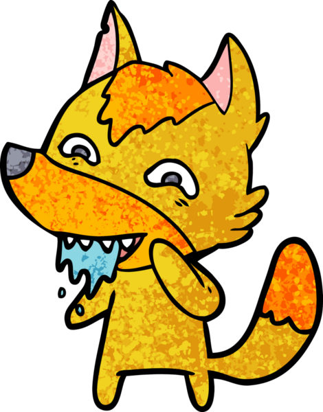 Bir insan tarafından çizilmiş tilki çizgi film karakteri