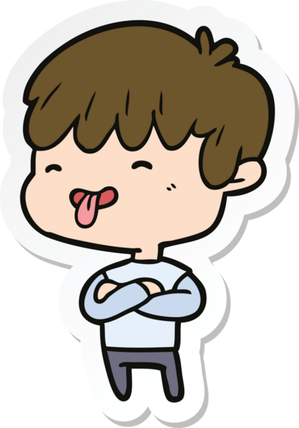 Bir insan tarafından çizilmiş bir çizgi film karakterinin çıkartması.