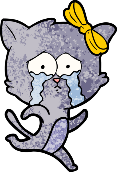 Bir insan tarafından çizilmiş çizgi film kedisi.