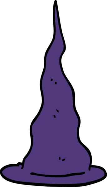 Bir insan tarafından çizilmiş karalama cadı şapkası.