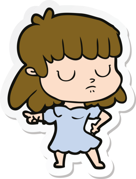 Bir insan tarafından çizilmiş ilgisiz bir karikatür çıkartması.