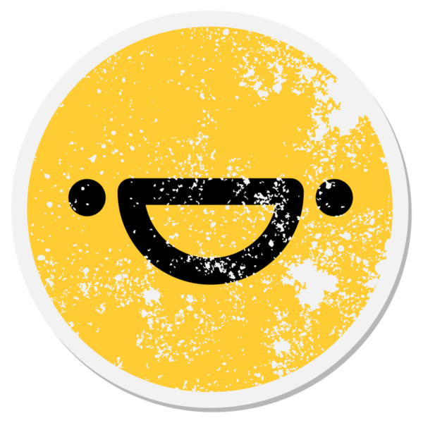 Bir insan tarafından çizilmiş basit bir mutlu yüz çemberi.