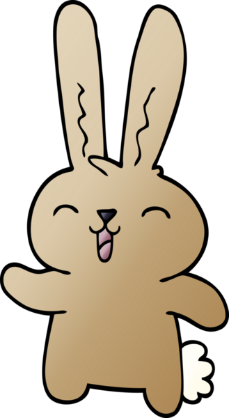 Bir insan tarafından çizilmiş neşeli tavşan.