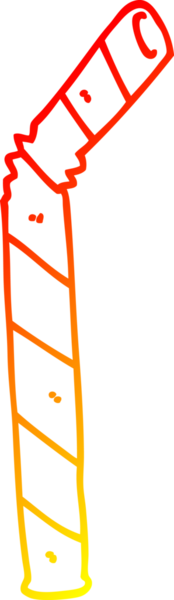 Bir insan tarafından çizilen çizgi film kamışının sıcak gradyan çizimi