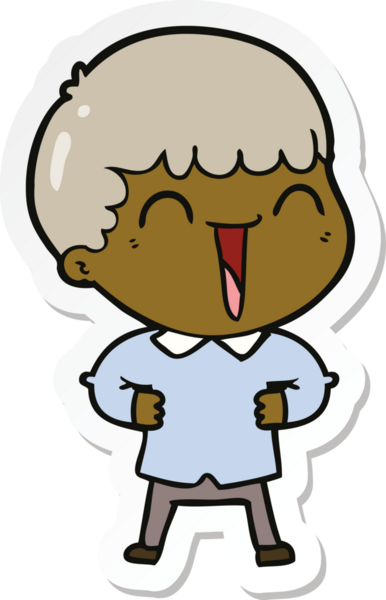 Bir insan tarafından çizilmiş mutlu bir adamın çıkartması.