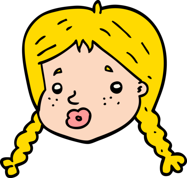 Bir insan tarafından çizilmiş karikatür kızları.