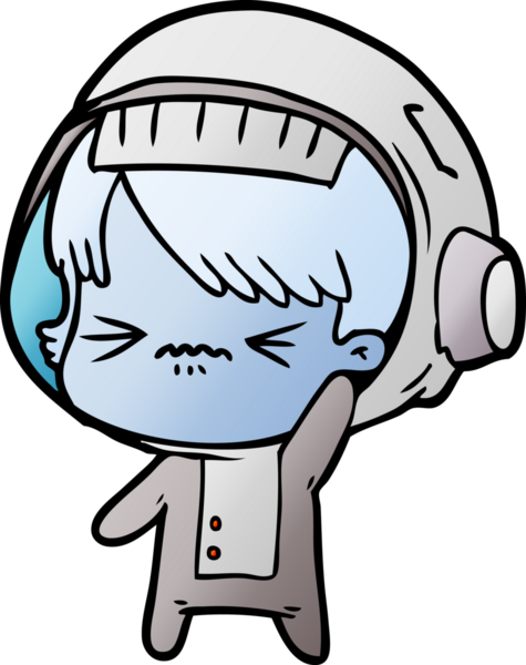 Bir insan tarafından çizilmiş astronot kadın.