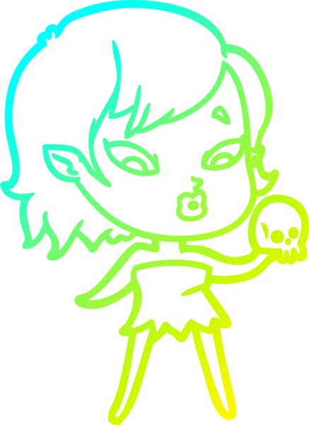 Soğuk gradyan çizgisi, bir insan tarafından çizilmiş şirin bir vampir kız çizgi filmi.