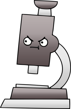 Bir insan tarafından çizilmiş mikroskobun gölgelenmiş karikatürü