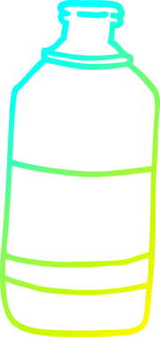 Bir insan tarafından çizilmiş karikatür su şişesinin soğuk gradyan çizgisi.