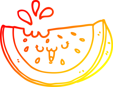 Bir insan tarafından çizilmiş karpuz karpuzunun sıcak çizgi çizimi