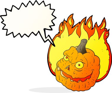 Bir insan tarafından çizilmiş serbest konuşma balkabağı karikatürü.