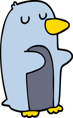 bir insan tarafından çizilmiş penguen çizgi filmi