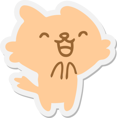 Bir insan tarafından çizilmiş küçük stresli kedi etiketi.