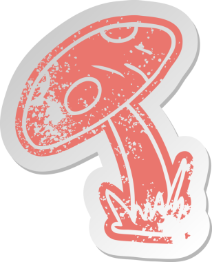 Bir insan tarafından çizilmiş kurbağa dışkısının eski bir karikatür çıkartması.