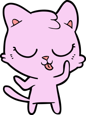 Bir insan tarafından çizilmiş çizgi film kedisi.