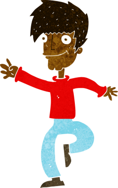 çizgi film mutlu adam dans bir insan tarafından çizilmiş