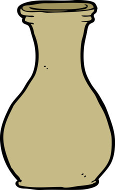 bir insan tarafından çizilmiş bir vazo.