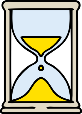 Bir insan tarafından çizilmiş kum saatinin çizgi filmi.