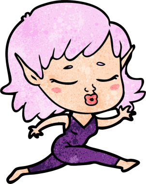 Bir insan tarafından çizilmiş güzel elf kızı.