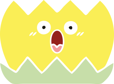 Bir insan tarafından çizilmiş bir nilüfer çiçeğinin düz renkli retro karikatürü