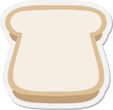 Bir insan tarafından çizilmiş bir dilim ekmek etiketi.